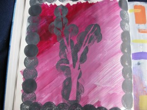 Mixed Media art journal with stencil